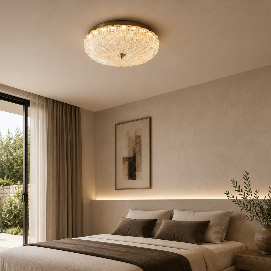 Led Flush Ceiling Lights Glass Retro