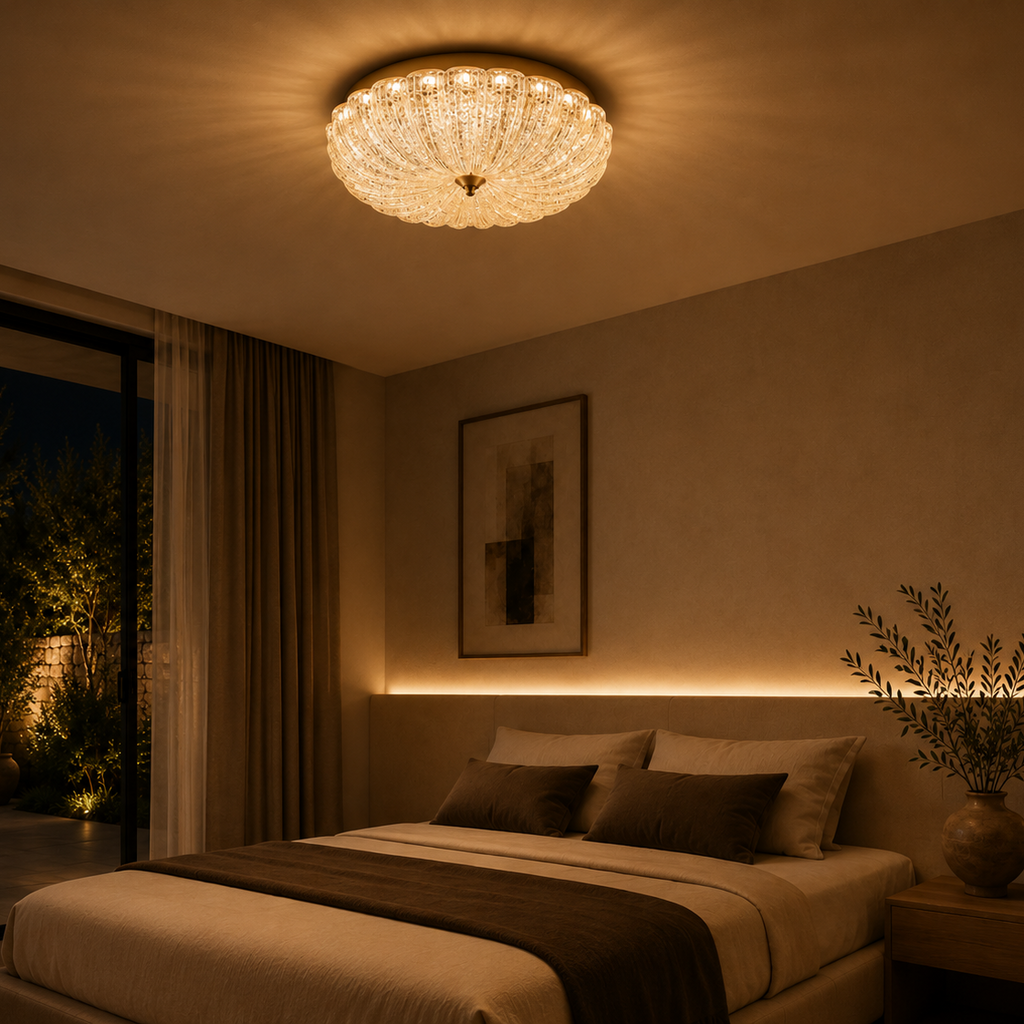 Led Flush Ceiling Lights Glass Retro