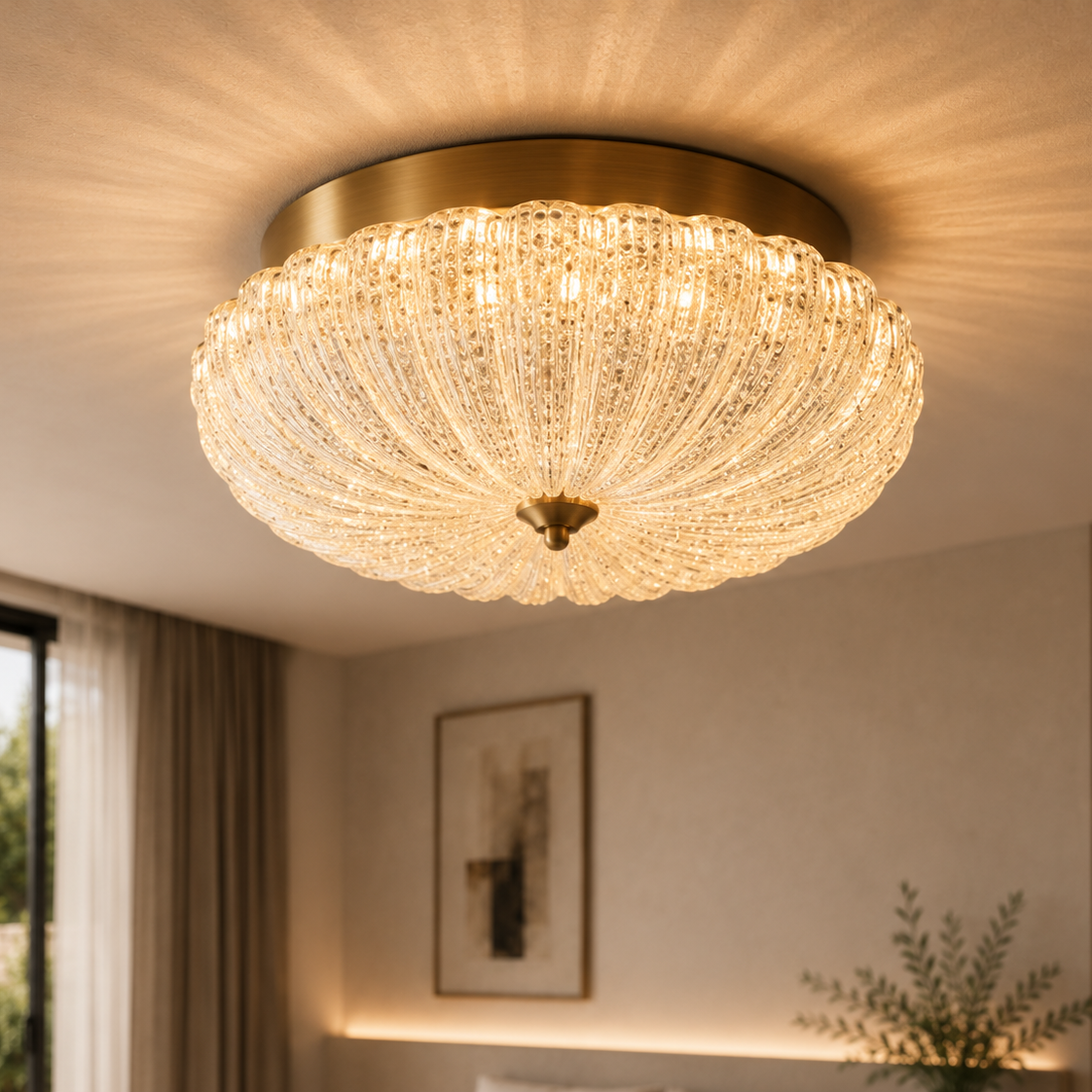 Led Flush Ceiling Lights Glass Retro