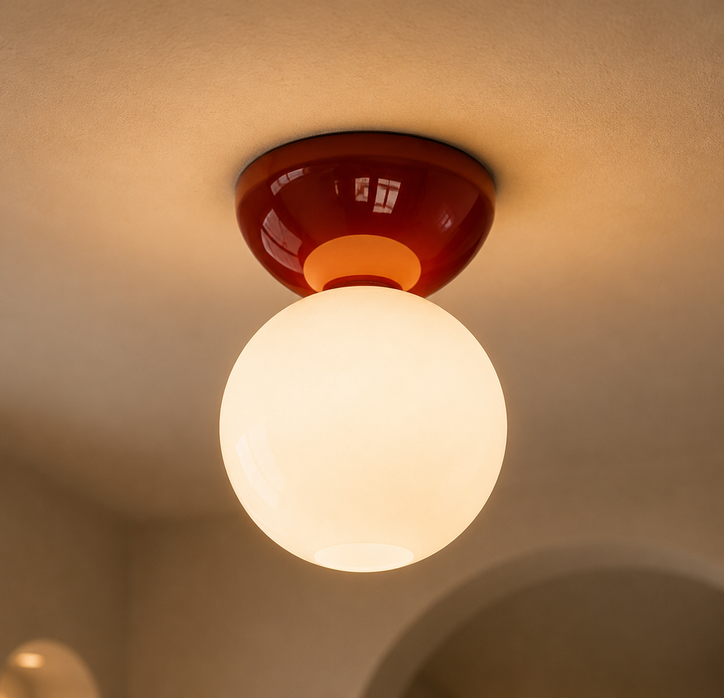 Flush Mount Ceiling Light Bauhaus Glass Globe