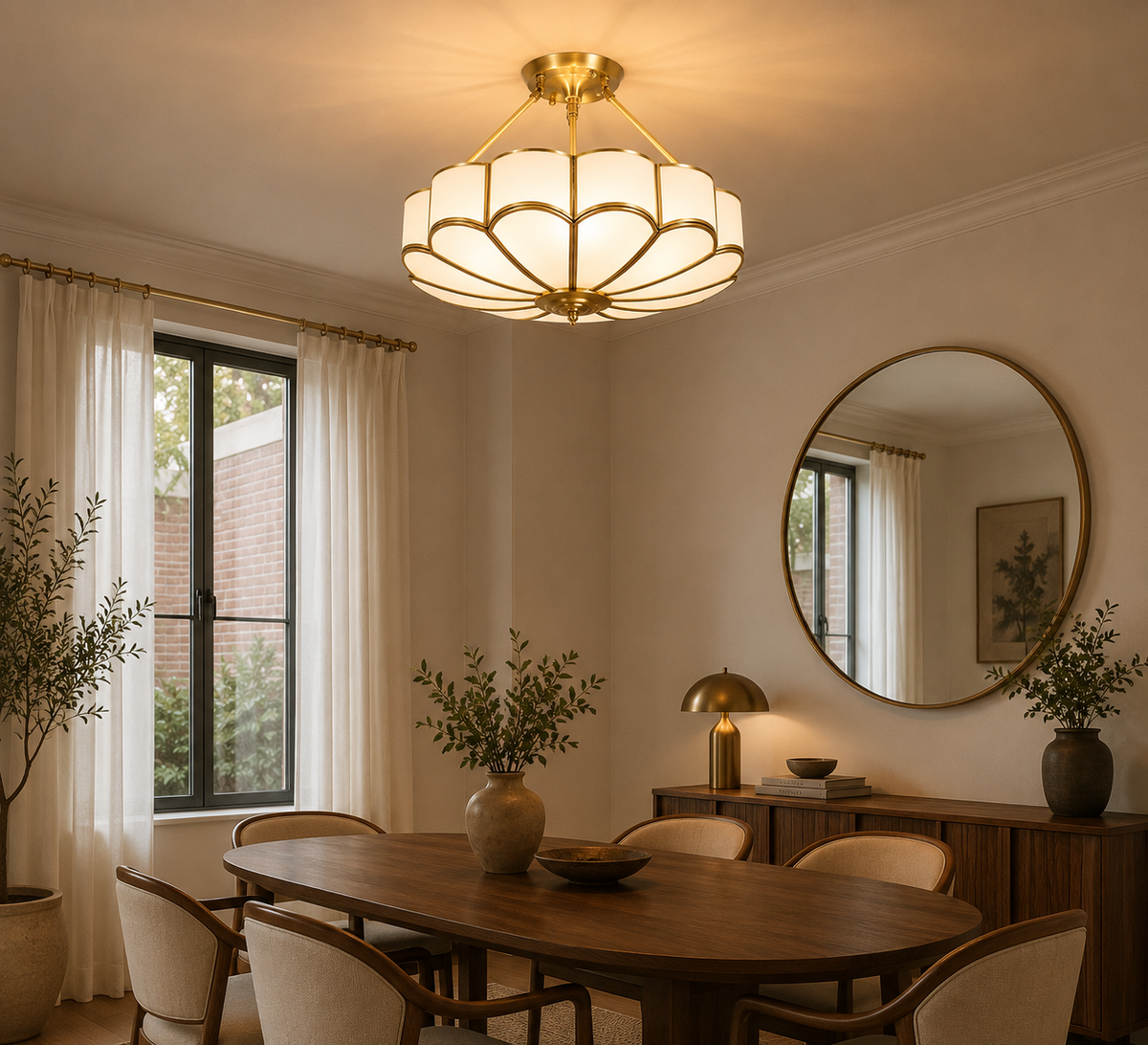 Ceiling Lights Glass Brass