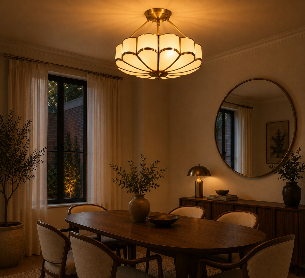 Ceiling Lights Glass Brass