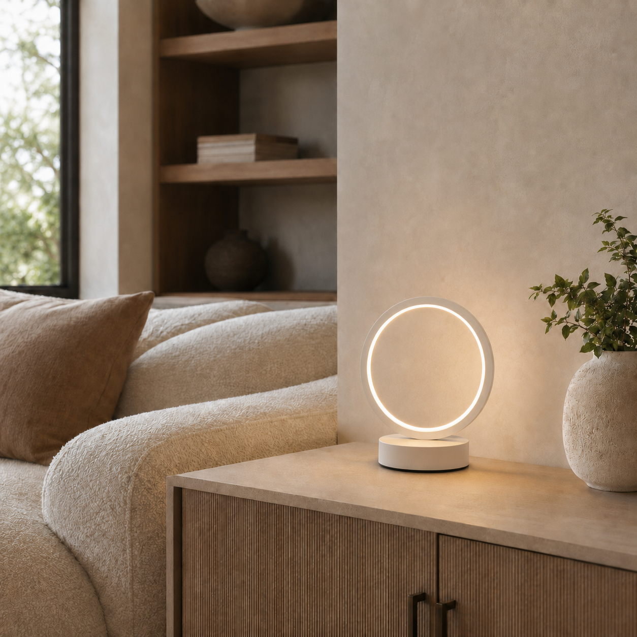 Dimmable Circular LED Table Lamp – Aven