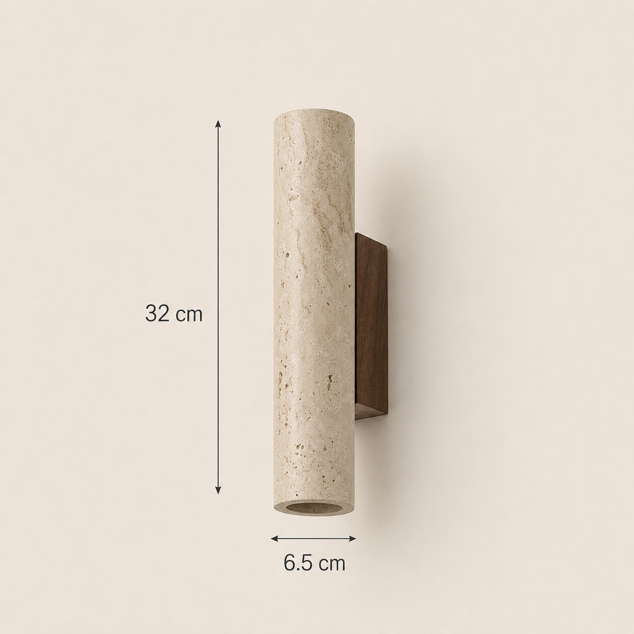 Maren Yellow Travertine & Wood Wall Light