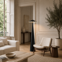 Black Floor Lamp Cone-Shaped LED