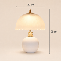 USB-Powered Ceramic & Glass LED Bedside Table Lamp – Celeste
