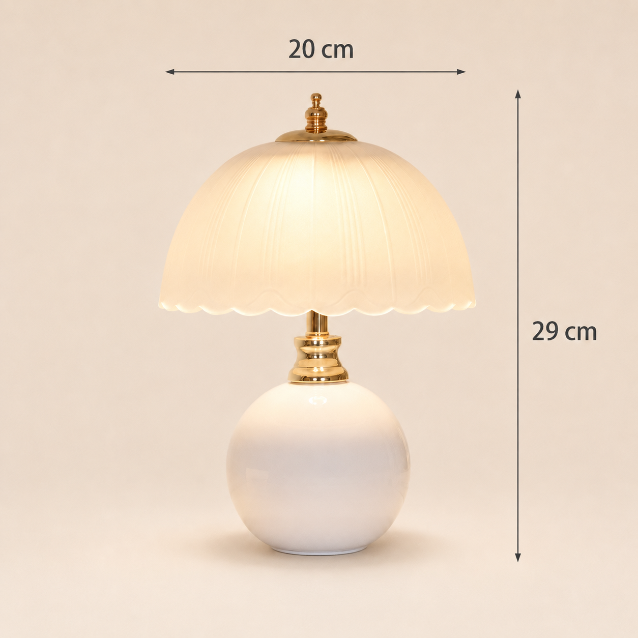 USB-Powered Ceramic & Glass LED Bedside Table Lamp – Celeste
