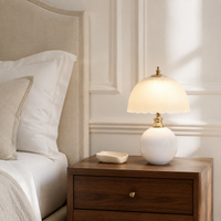 USB-Powered Ceramic & Glass LED Bedside Table Lamp – Celeste