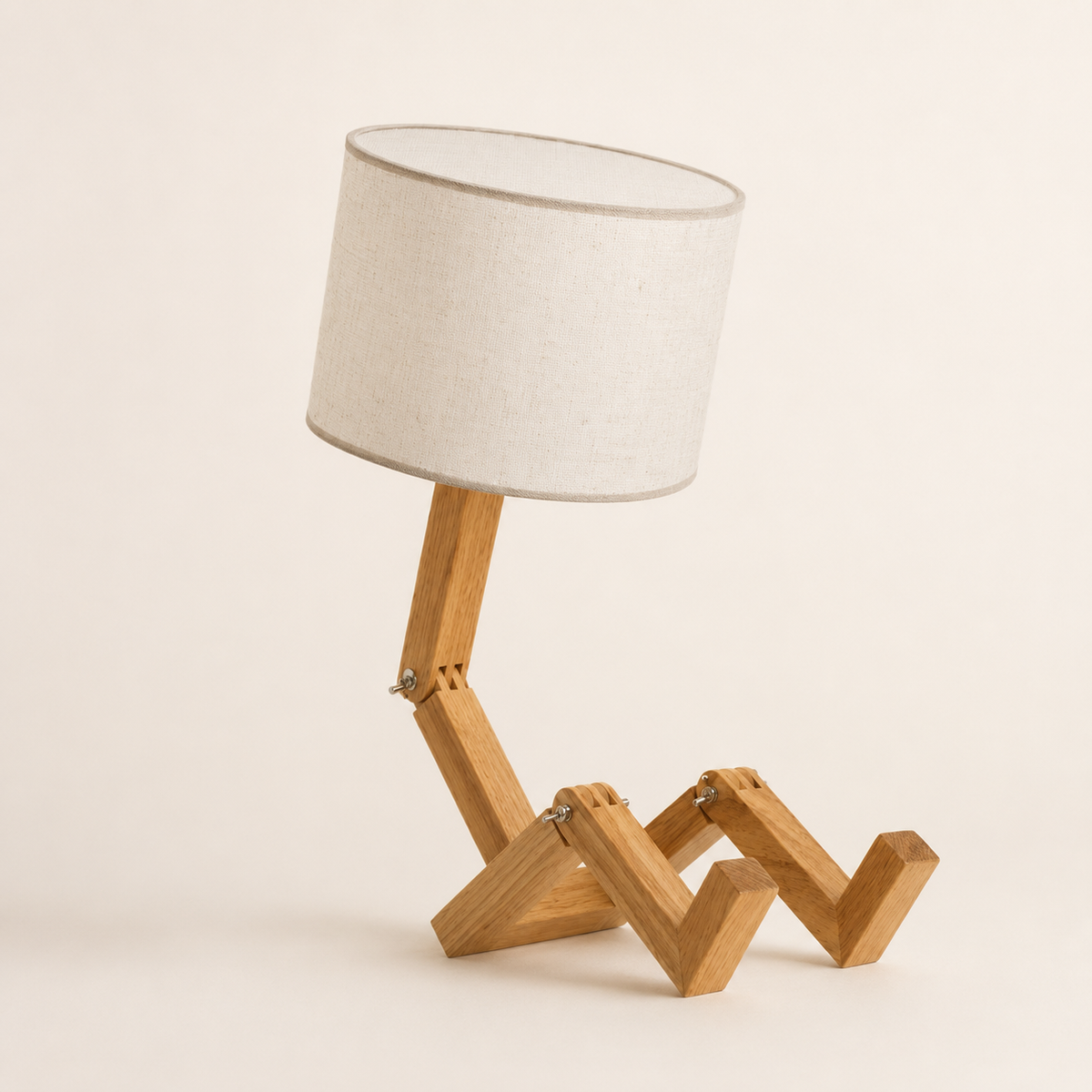 Solid Wood Figure Table Lamp with Fabric Shade – Arlo
