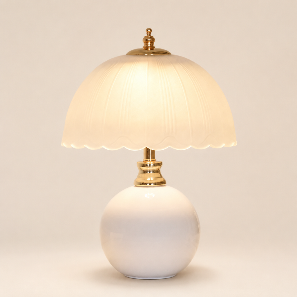 USB-Powered Ceramic & Glass LED Bedside Table Lamp – Celeste