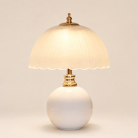 USB-Powered Ceramic & Glass LED Bedside Table Lamp – Celeste
