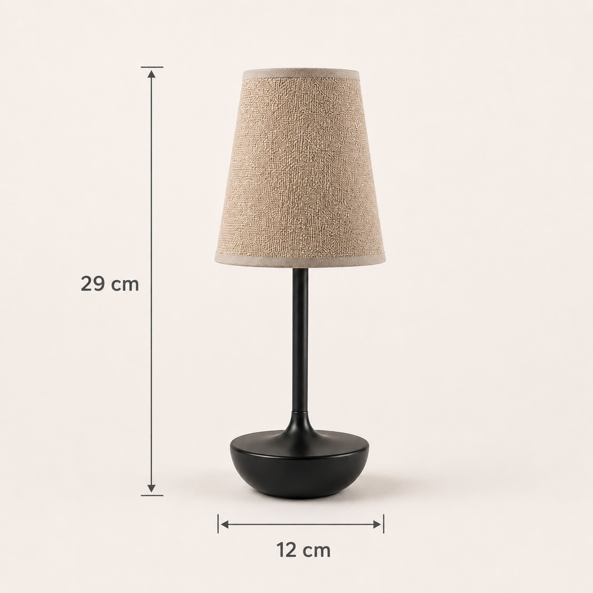 Rechargeable Cordless Table Lamp with Fabric Shade – Marlow