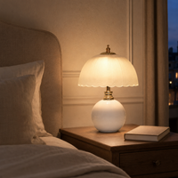 USB-Powered Ceramic & Glass LED Bedside Table Lamp – Celeste