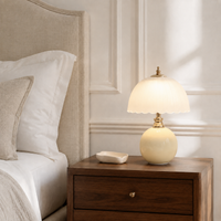 USB-Powered Ceramic & Glass LED Bedside Table Lamp – Celeste