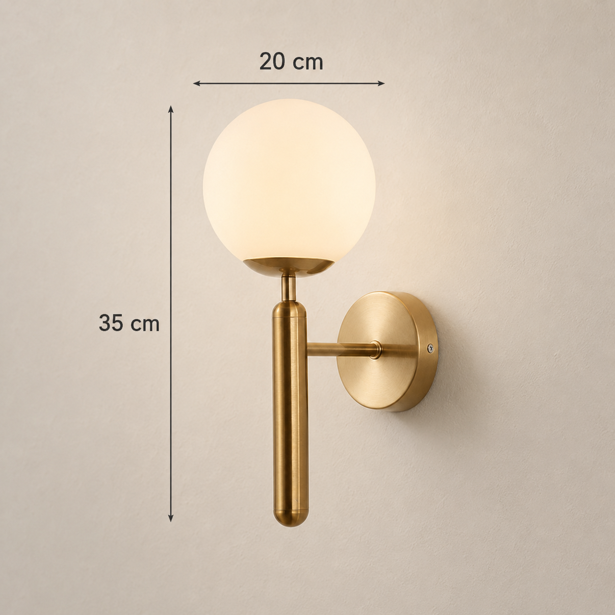 Orla Frosted Globe Wall Light – 35 cm