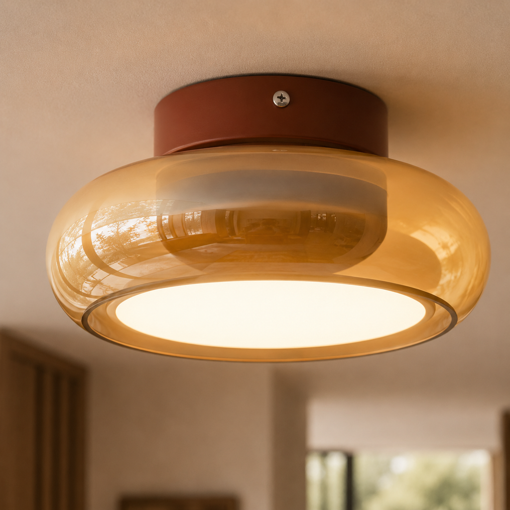 Amber Glass LED Ceiling Light