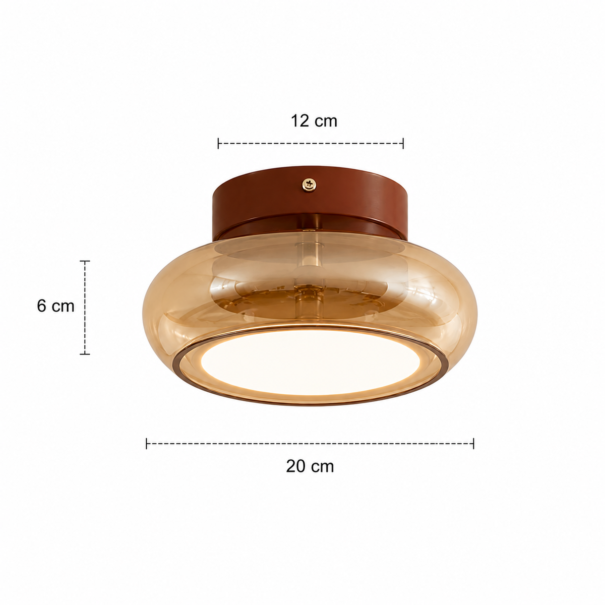 Amber Glass LED Ceiling Light