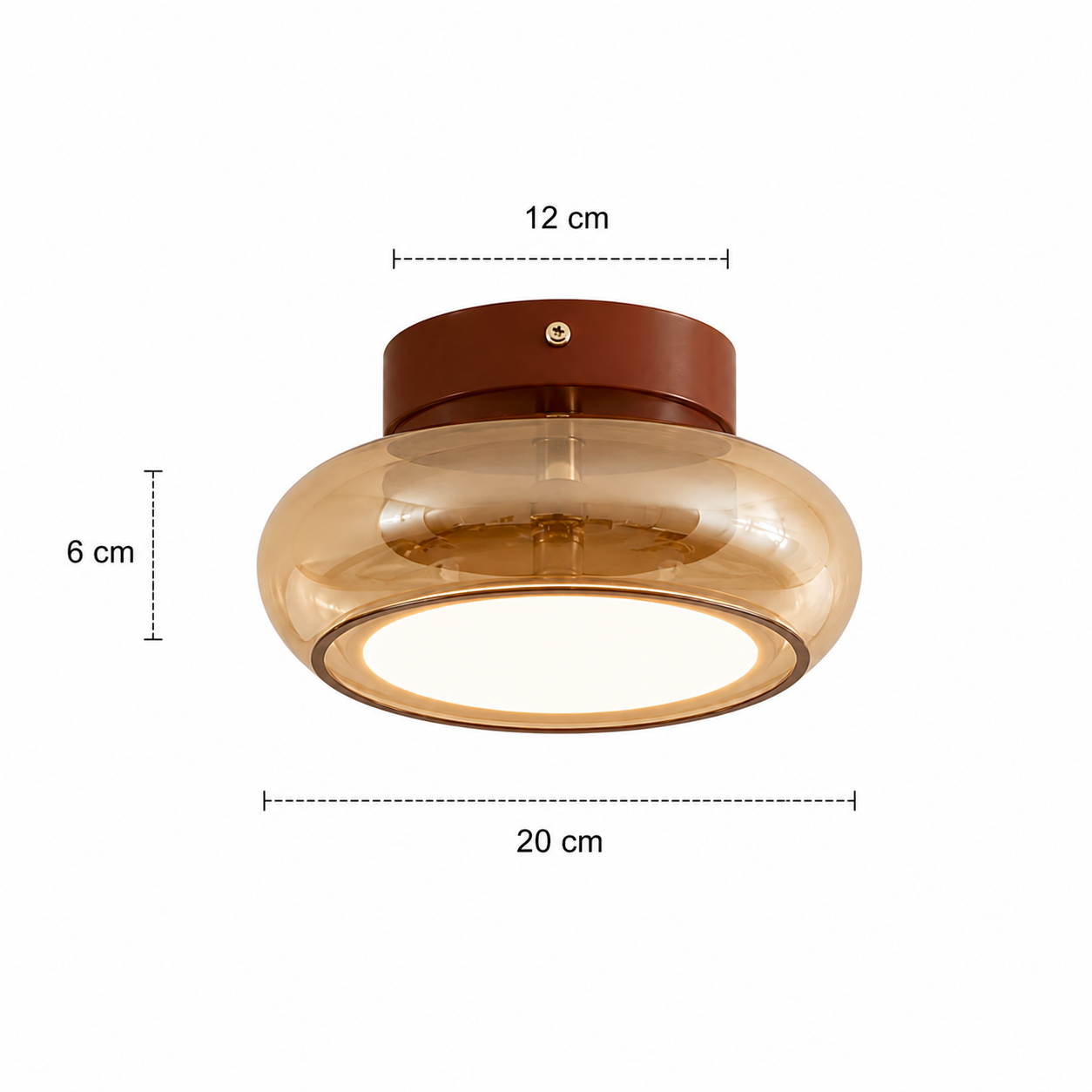 Amber Glass LED Ceiling Light