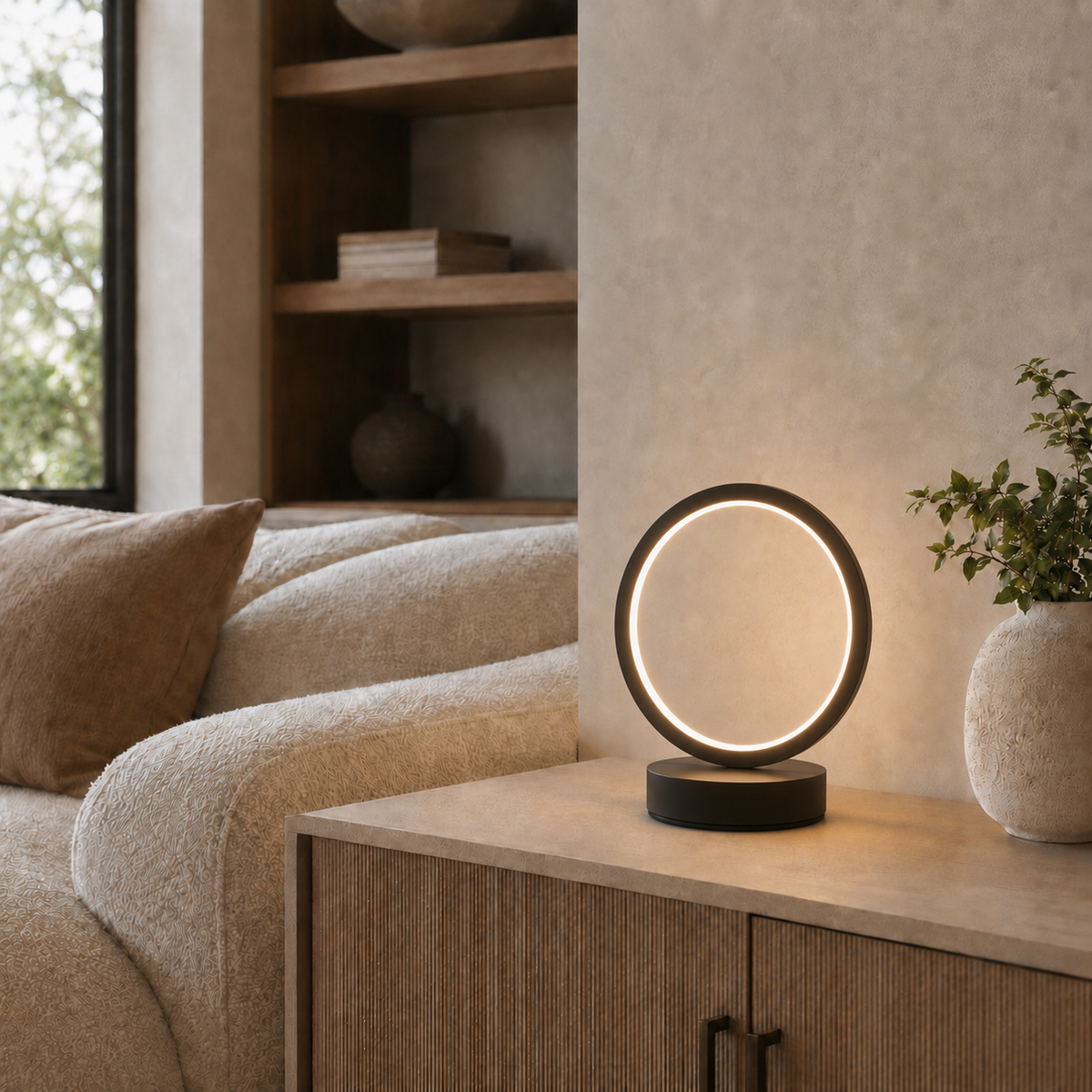 Dimmable Circular LED Table Lamp – Aven