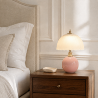 USB-Powered Ceramic & Glass LED Bedside Table Lamp – Celeste