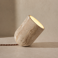 Stone Table Lamp Travertine Cave