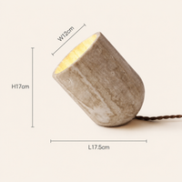 Stone Table Lamp Travertine Cave