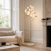 Floor Lamps Marble Ginkgo Leaf Metal