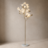 Floor Lamps Marble Ginkgo Leaf Metal
