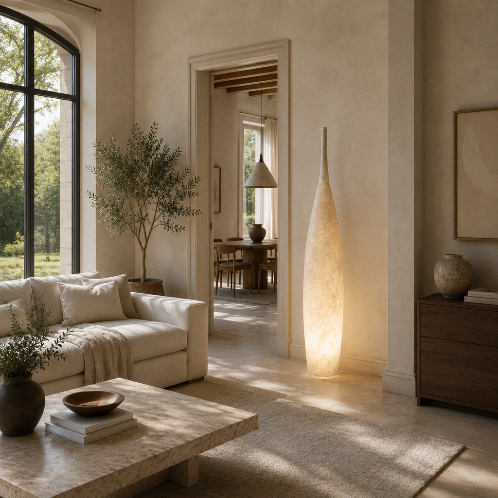 Uplighter Floor Lamp Vase Shape Resin