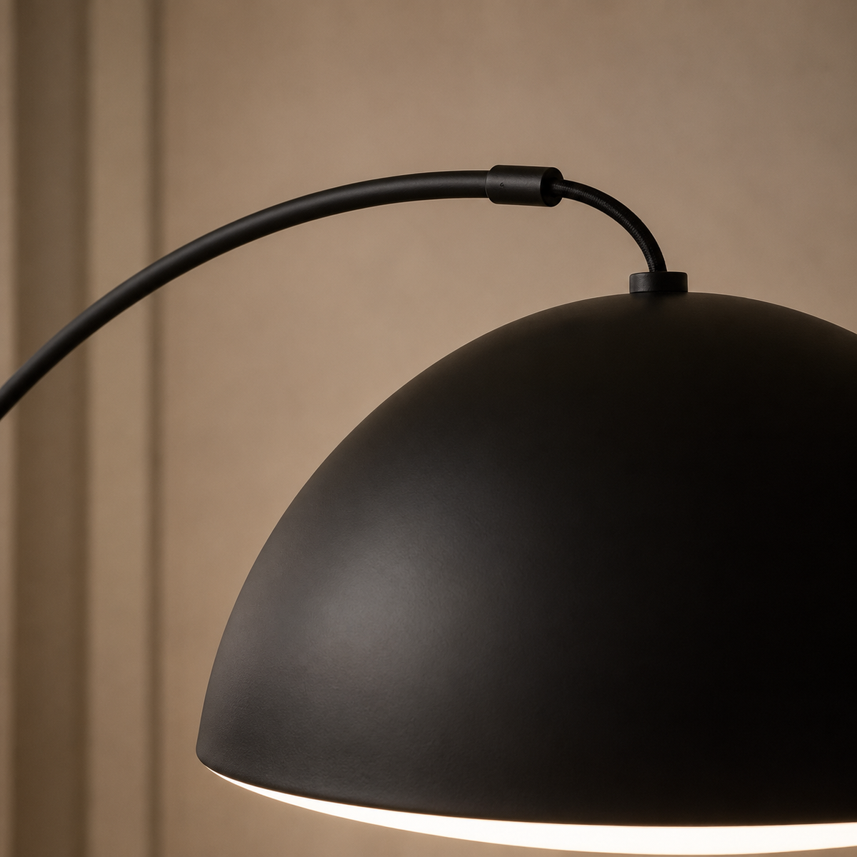 Black Stainless Steel Arc Floor Lamp