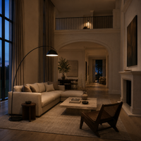Black Stainless Steel Arc Floor Lamp
