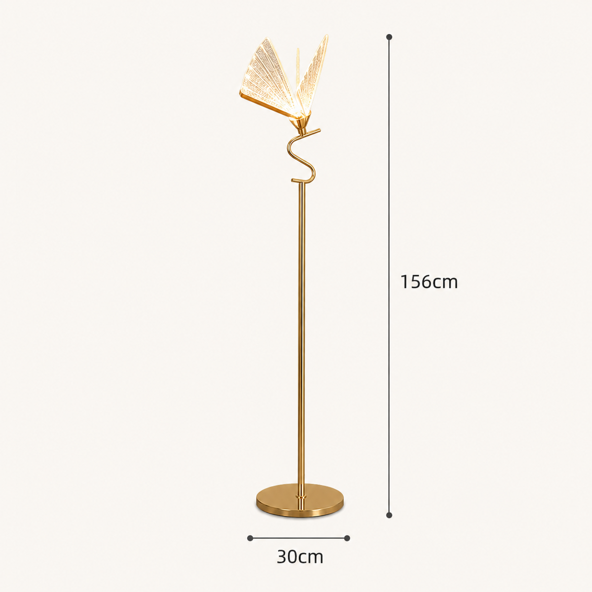 Unusual Gold Floor Lamp Butterfly