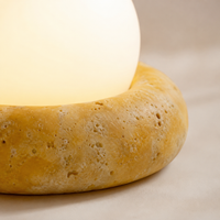 Table Lamps Travertine Round