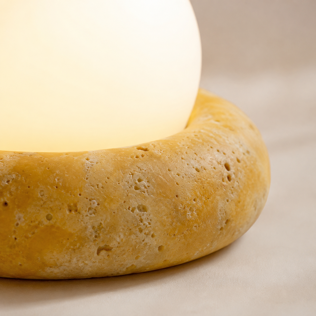 Table Lamps Travertine Round