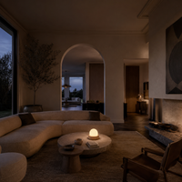 Table Lamps Travertine Round