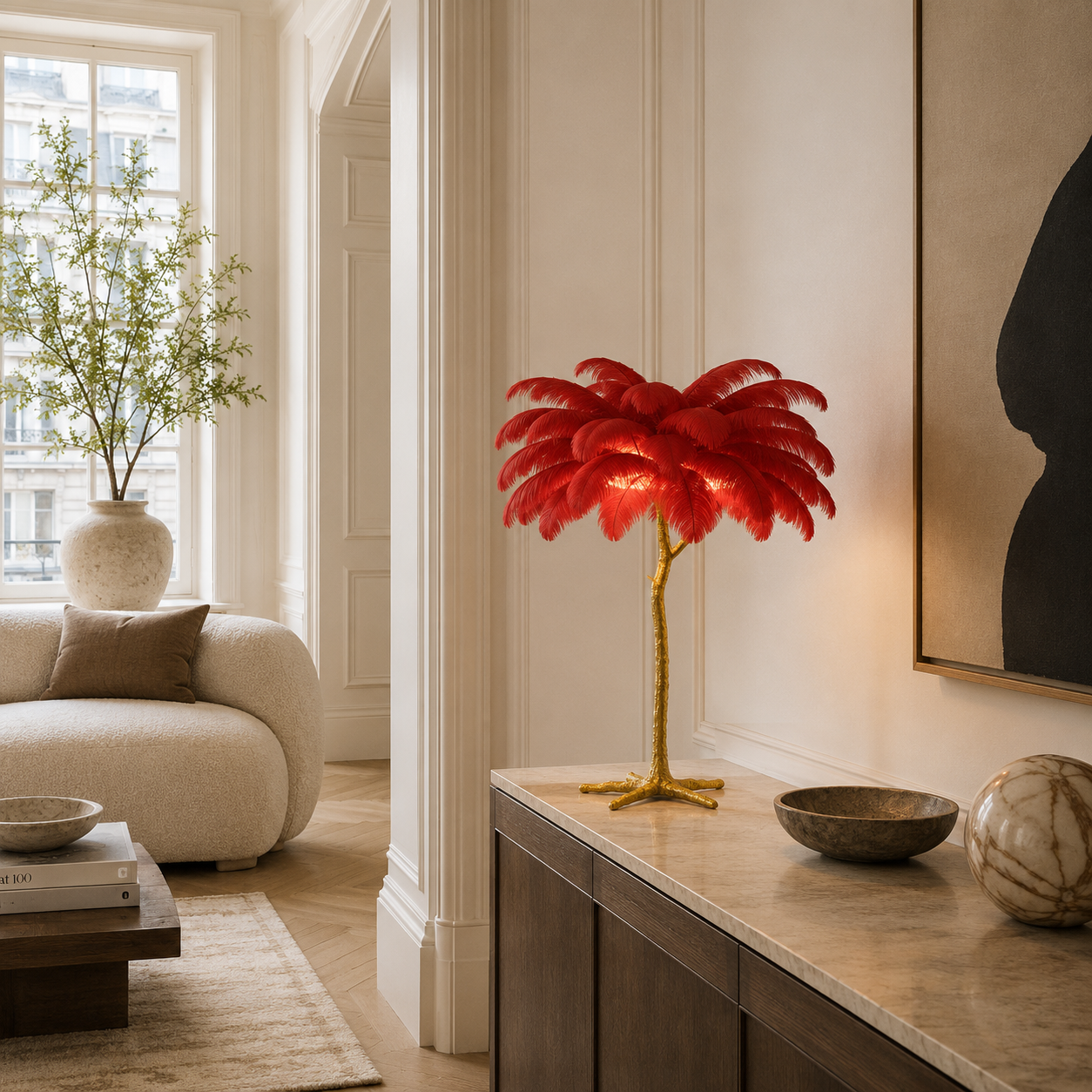 Unusual Floor Lamp Uk Feather Gold Branch Base