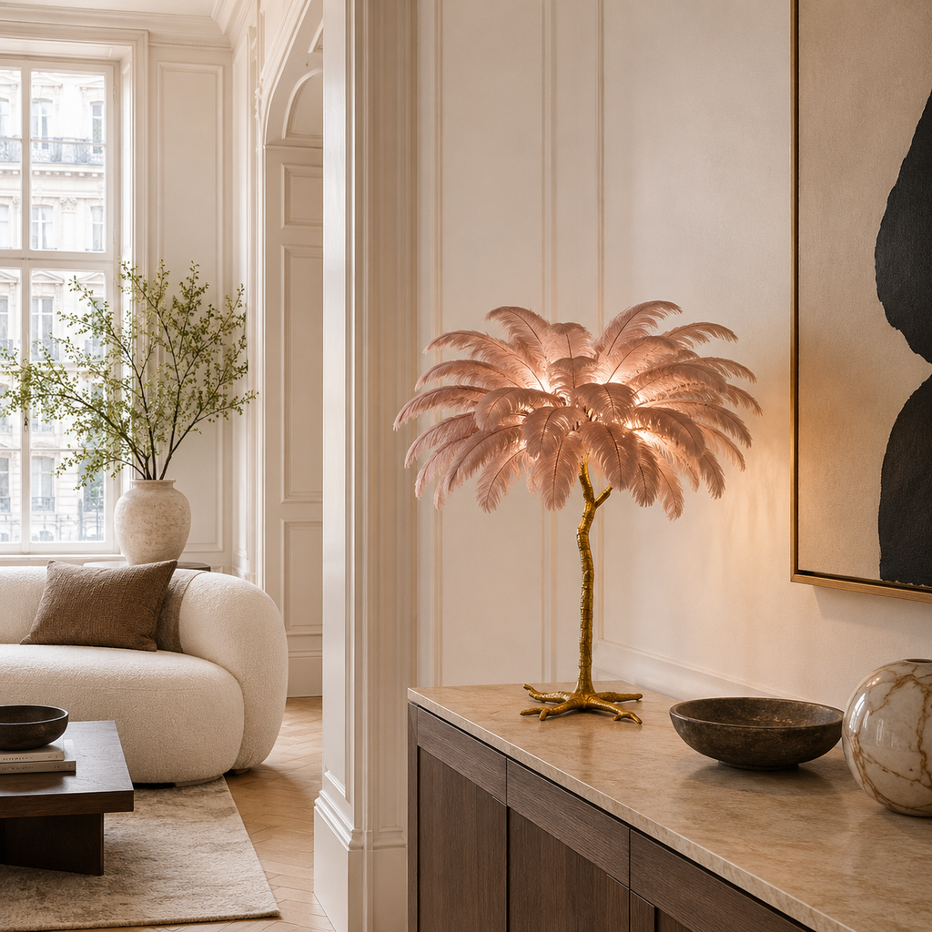 Unusual Floor Lamp Uk Feather Gold Branch Base