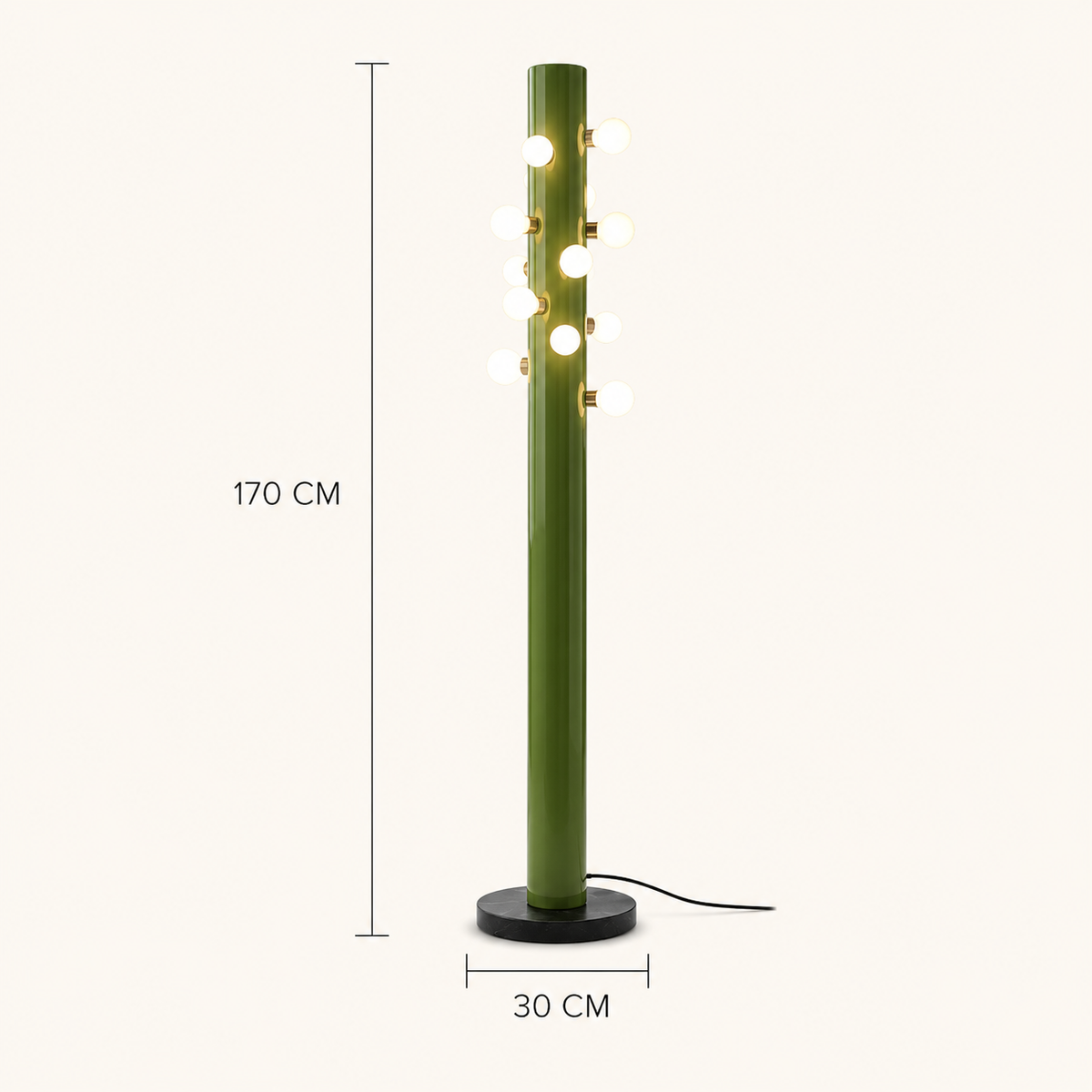 Floor Lamps Glass Green LED