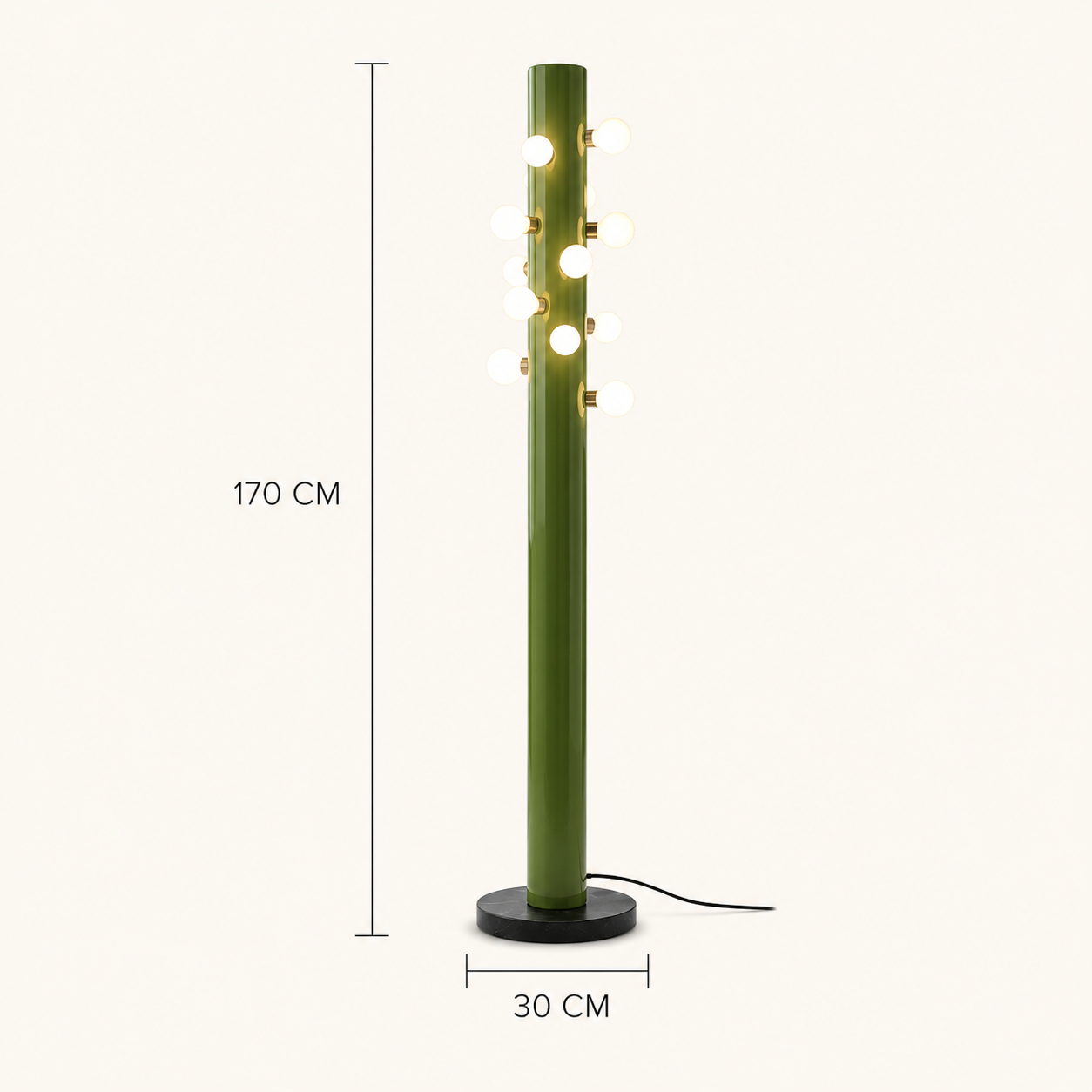Floor Lamps Glass Green LED