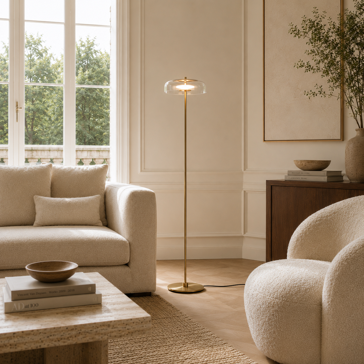 Floor Lamps Metal Clear Glass Minimalist