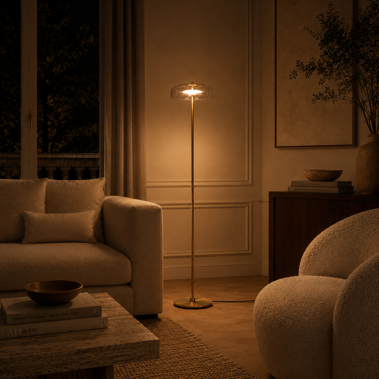 Floor Lamps Metal Clear Glass Minimalist