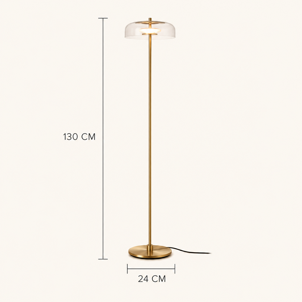 Floor Lamps Metal Clear Glass Minimalist