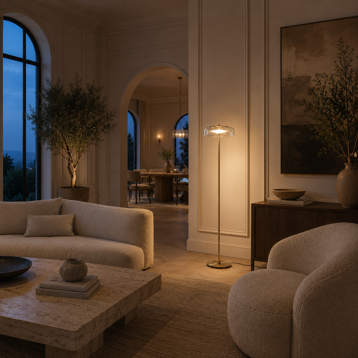 Floor Lamps Metal Clear Glass Minimalist