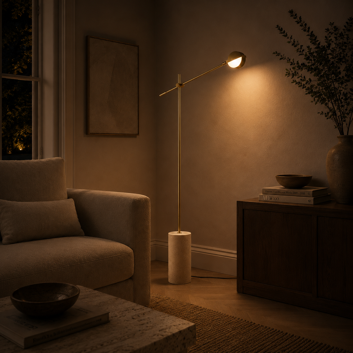 Unusual Floor Lamps For Living Room Marble Base Gold Metal