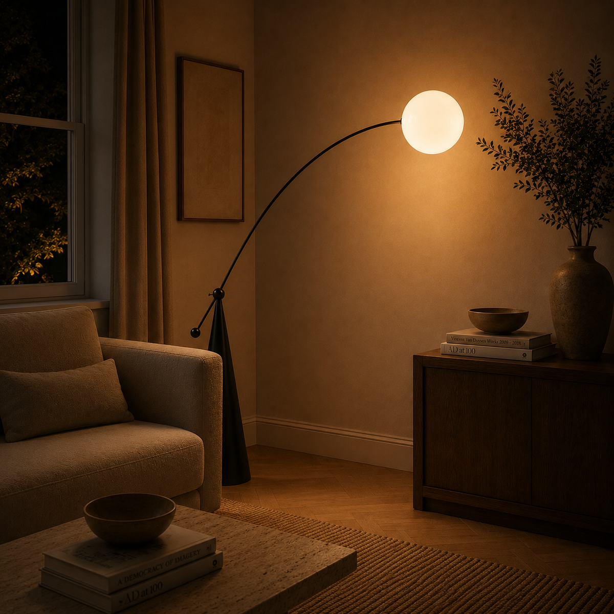 Arched Floor Lamp Arc Globe Shade