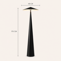 Black Floor Lamp Cone-Shaped LED