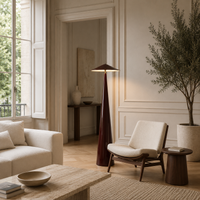 Black Floor Lamp Cone-Shaped LED
