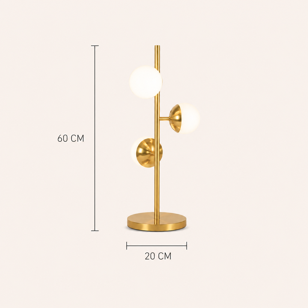 Multi-Light Floor Lamp Glass Globe Gold