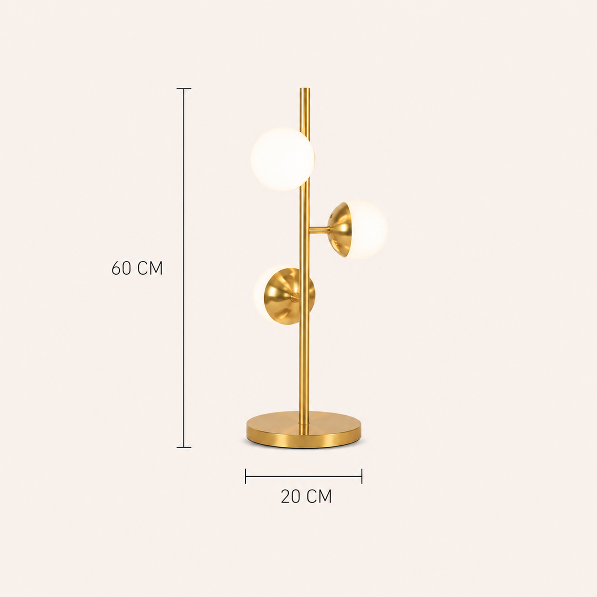 Multi-Light Floor Lamp Glass Globe Gold