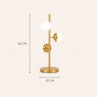 Multi-Light Floor Lamp Glass Globe Gold